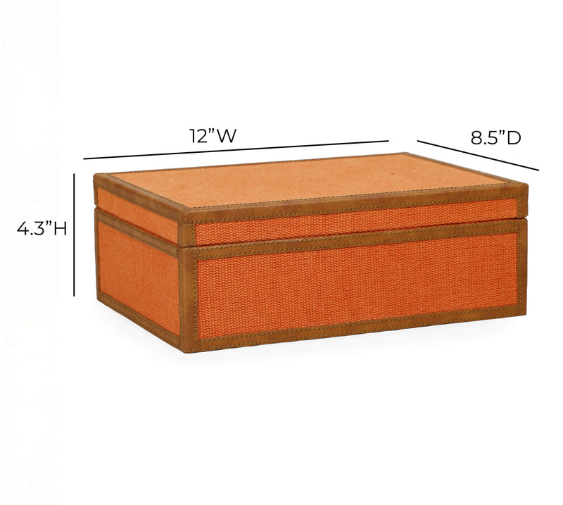 Acre - Cotton Jute Jewelry Box - Orange - R&R Furniture Gallery (Fountain Valley, CA)
