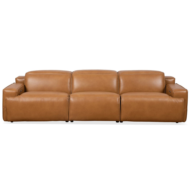 Urbana - Triple Power Recliner Sofa - Tan - R&R Furniture Gallery (Fountain Valley, CA)