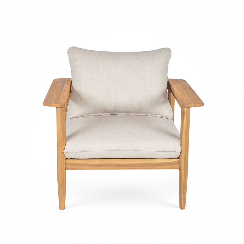 Terassi - Outdoor Lounge Chair (Set of 2) With Cushions - Beige / Light Teak - R&R Furniture Gallery (Fountain Valley, CA)