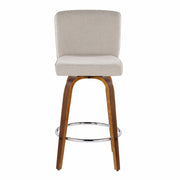 Lumi Source Henry contemporary fixed height counter stools with swivel and round footrest, set of 2, modern design with cushioned seats