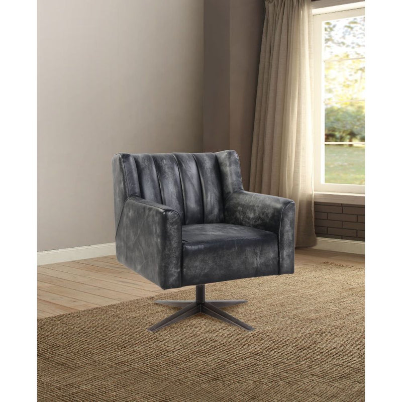 Brancaster - Office Chair - Vintage Black Top Grain Leather - R&R Furniture Gallery (Fountain Valley, CA)