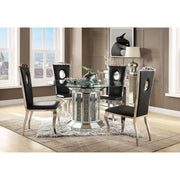 Noralie - Dining Table - Clear Glass Top & Mirrored & Faux Diamonds - R&R Furniture Gallery (Fountain Valley, CA)