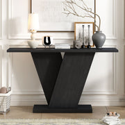 Console Table With V Shape Base, Sculptural Entryway Accent - R&R Furniture Gallery (Fountain Valley, CA)