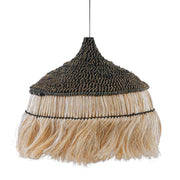 Sula - Upcycled Abaca Pendant Lamp - Natural / Black - R&R Furniture Gallery (Fountain Valley, CA)