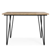 Simpli-Home Hunter square tabletop dining table with wooden finish, ideal for modern dining room setups.
