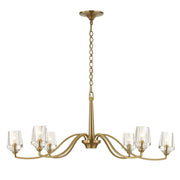 Uttermost Barcelona 6-Light Brass Chandelier with gold finish, featuring elegant brass arms and modern chandelier design.