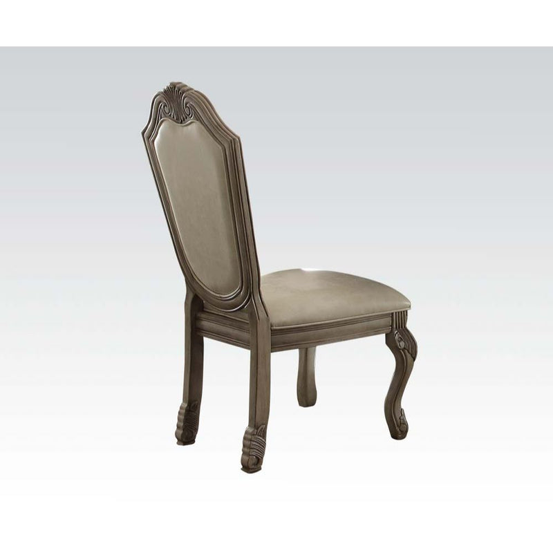 Chateau De Ville - Side Chair (Set of 2) - Synthetic Leather & Antique White - R&R Furniture Gallery (Fountain Valley, CA)