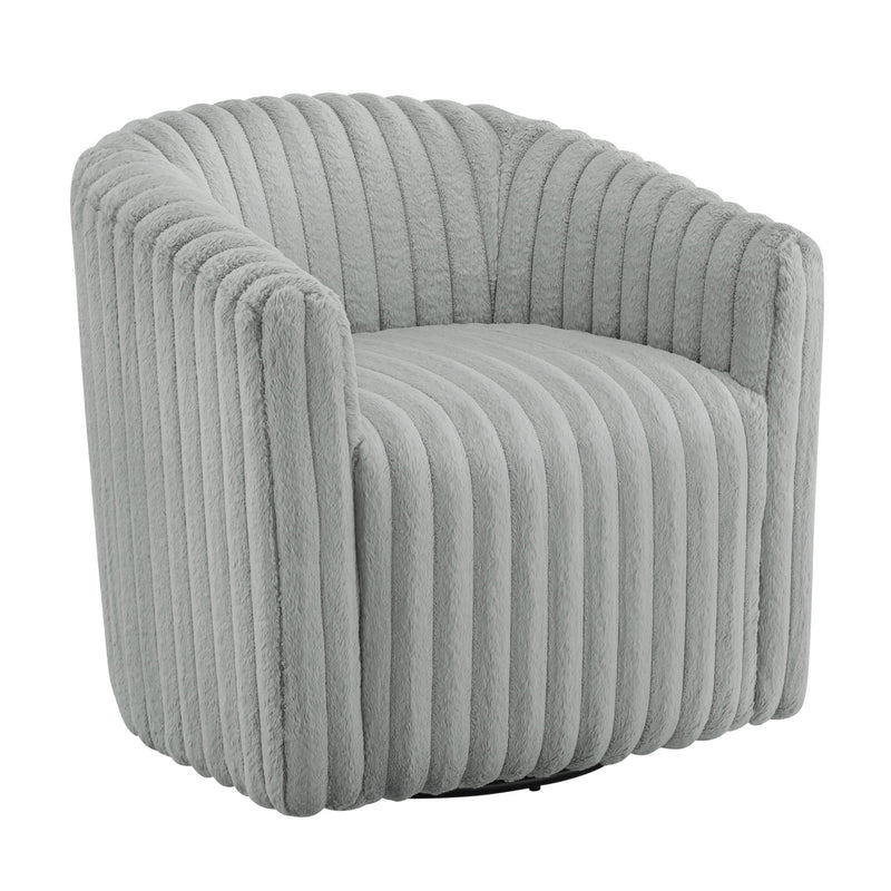 Alexa - Barrel Swivel Chair - Gray - R&R Furniture Gallery (Fountain Valley, CA)