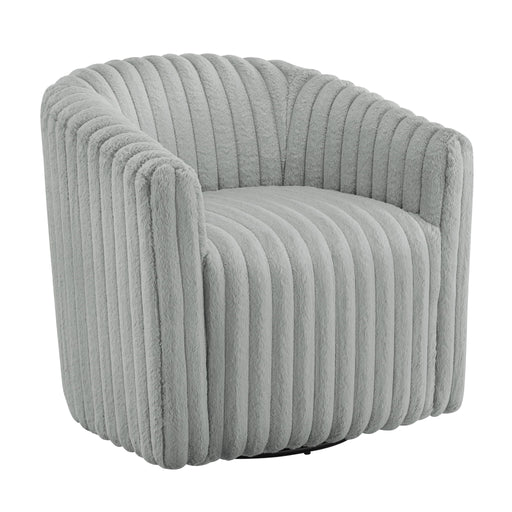 Alexa - Barrel Swivel Chair - Gray - R&R Furniture Gallery (Fountain Valley, CA)