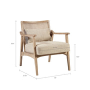 Chair With Cane Inset Back And Upholstered Seat - Light Brown - R&R Furniture Gallery (Fountain Valley, CA)