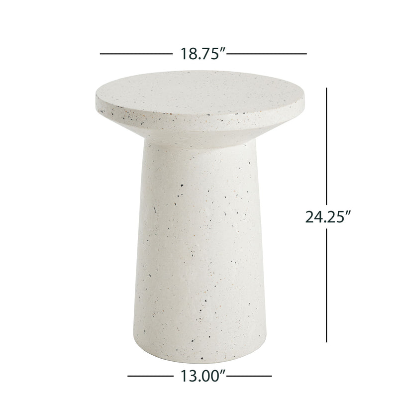 Terrazzo - Outdoor Side Table - White - R&R Furniture Gallery (Fountain Valley, CA)