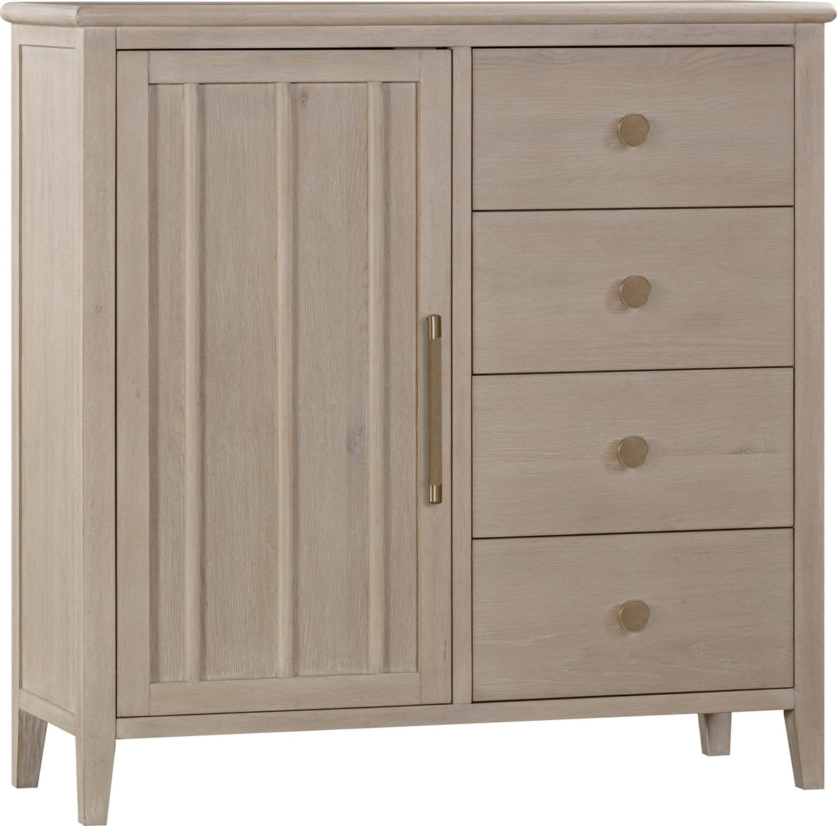 Camden Six Drawer One Door Oak Wood Chest in Chai