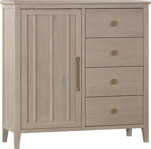 Camden Six Drawer One Door Oak Wood Chest in Chai