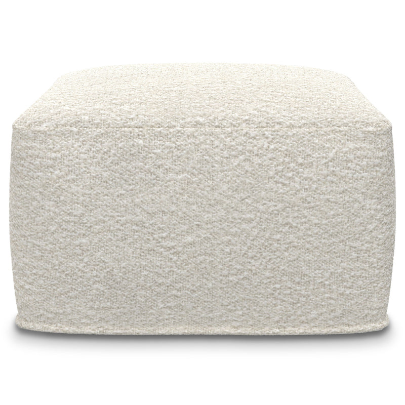 Chantal - Square Pouf - Ivory - R&R Furniture Gallery (Fountain Valley, CA)