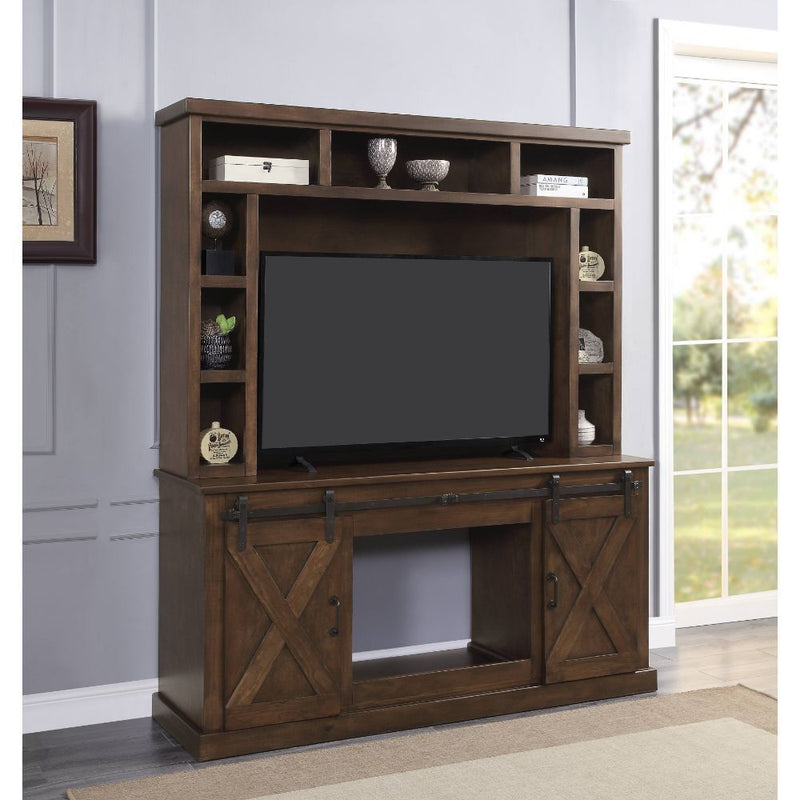 Aksel - Entertainment Center (Include 91617Fir) - Walnut - R&R Furniture Gallery (Fountain Valley, CA)