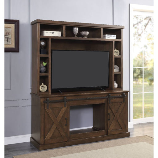 Aksel - Entertainment Center (Include 91617Fir) - Walnut - R&R Furniture Gallery (Fountain Valley, CA)