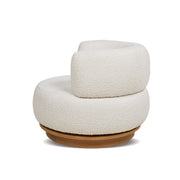 Fuji - 360 Swivel Low Barrel Back Accent Chair - Ivory White - R&R Furniture Gallery (Fountain Valley, CA)