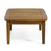 Outdoor acacia wood loveseat set with matching coffee table, 2-piece Noble House outdoor furniture for patio or garden.
