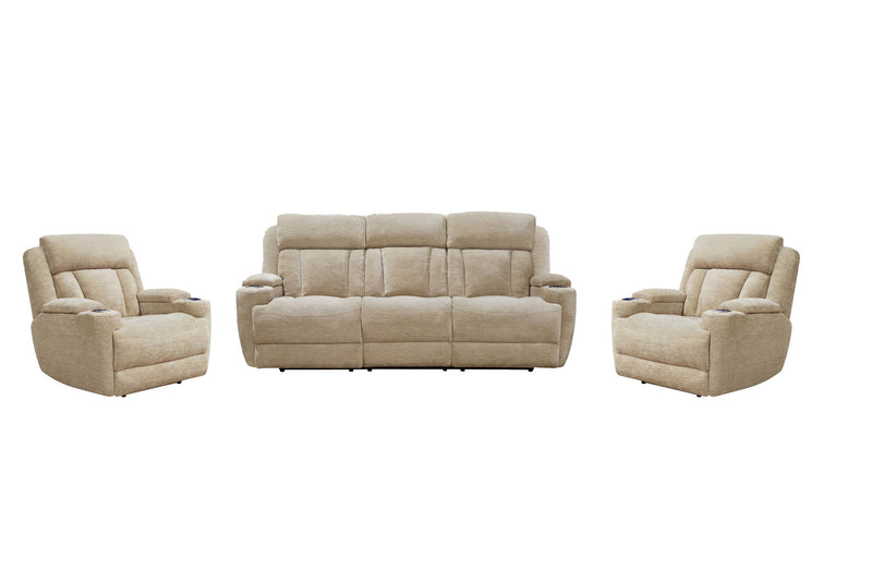 Parker Living Dalton power reclining 3-piece sofa set with plush cushions and modern design for comfortable living room seating.