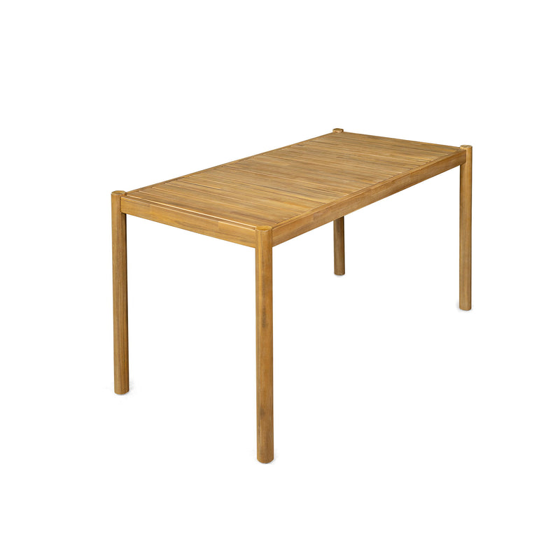 Classic Patio Dining Table, Acacia Wood - Light Teak - R&R Furniture Gallery (Fountain Valley, CA)