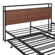 Platform Bed Frame With Trundle, USB Ports And Slat Support, No Box Spring Needed - R&R Furniture Gallery (Fountain Valley, CA)