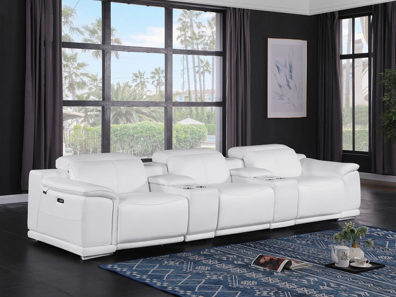 9762 - 5-Piece Modular Power Reclining Sofa And Loveseat Set With 3 Power Recliners In - R&R Furniture Gallery (Fountain Valley, CA)