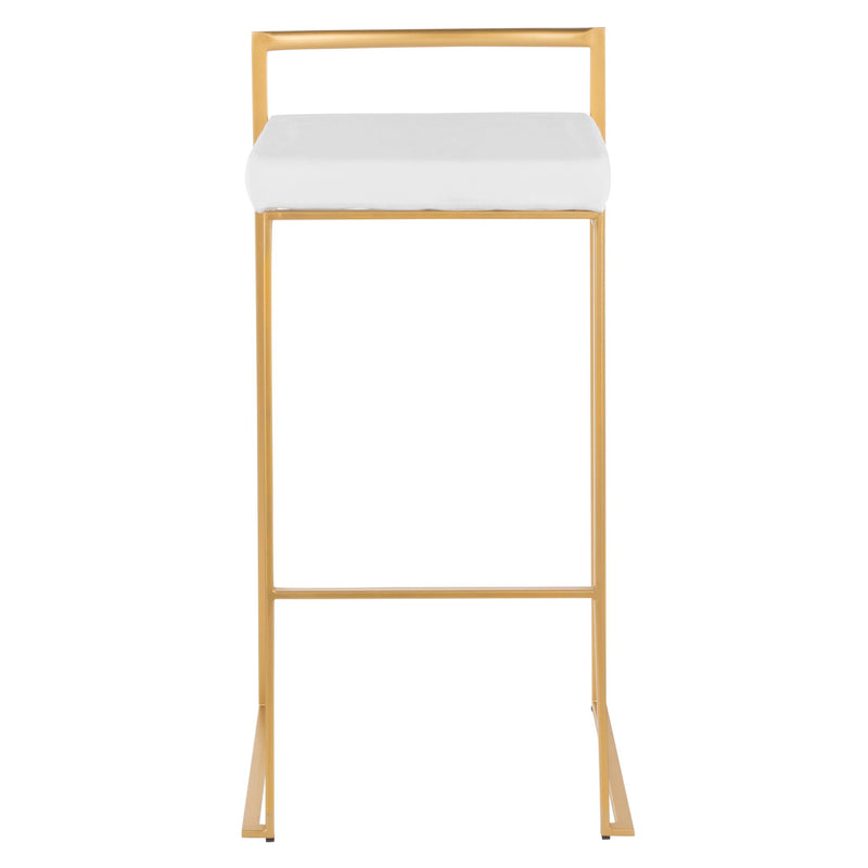 Lumi Source Fuji contemporary glam barstool with sleek design, upholstered seat, and sturdy construction, part of a set.