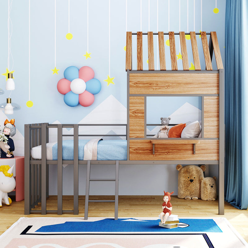 Loft Bed With Roof, Window, Guardrail, Ladder - R&R Furniture Gallery (Fountain Valley, CA)