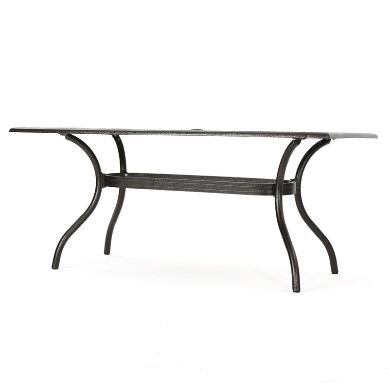 Celestine - Outdoor Cast Aluminum Dining Table With Floral Lattice Design And Umbrella Holder - R&R Furniture Gallery (Fountain Valley, CA)