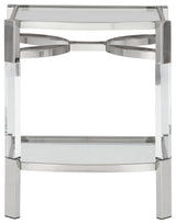 Chaseton - Accent Table - Clear / Silver Finish - R&R Furniture Gallery (Fountain Valley, CA)