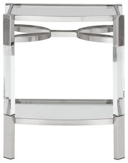 Chaseton - Accent Table - Clear / Silver Finish - R&R Furniture Gallery (Fountain Valley, CA)