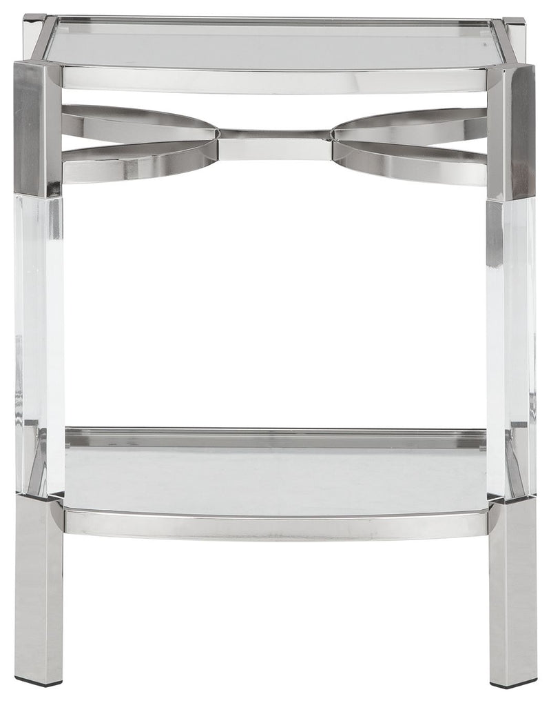 Chaseton - Accent Table - Clear / Silver Finish - R&R Furniture Gallery (Fountain Valley, CA)