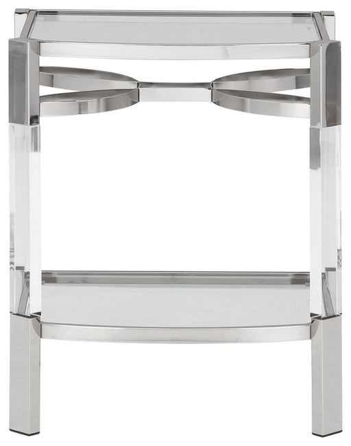 Chaseton - Accent Table - Clear / Silver Finish - R&R Furniture Gallery (Fountain Valley, CA)
