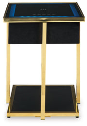 Rexwell - Accent Table With Speaker - Black / Gold Finish - R&R Furniture Gallery (Fountain Valley, CA)