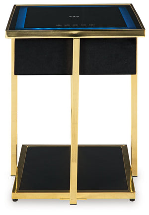 Rexwell - Accent Table With Speaker - Black / Gold Finish - R&R Furniture Gallery (Fountain Valley, CA)