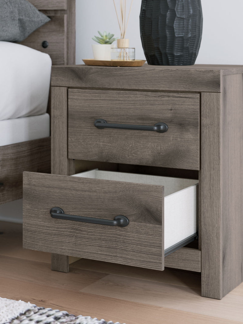 Graystorm - Two Drawer Night Stand - Brown Gray - R&R Furniture Gallery (Fountain Valley, CA)