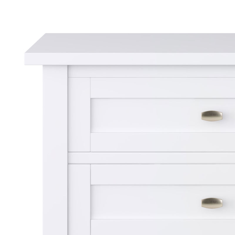 Handcrafted Warm Shaker bedside table by Simpli-Home, accent nightstand with wood finish and minimalist design.