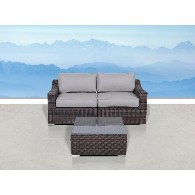 Outdoor Wicker Conversation Set With Cushions, All Weather - R&R Furniture Gallery (Fountain Valley, CA)