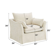 Shane - Chair With 2 Pillows - Beige Linen - R&R Furniture Gallery (Fountain Valley, CA)
