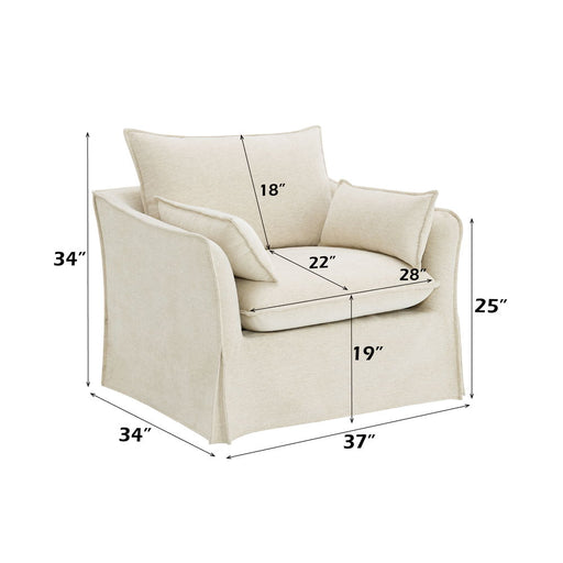 Shane - Chair With 2 Pillows - Beige Linen - R&R Furniture Gallery (Fountain Valley, CA)