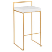 Lumi Source Fuji contemporary glam barstool with sleek construction and modern design, featuring a cushioned seat and metal legs.