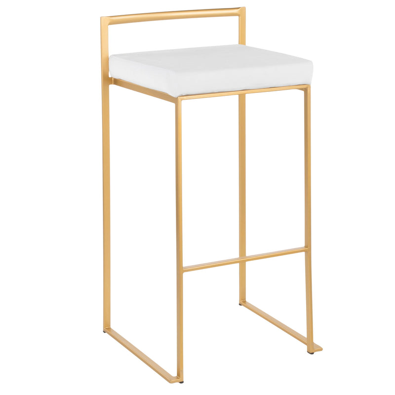 Lumi Source Fuji contemporary glam barstool with sleek construction and modern design, featuring a cushioned seat and metal legs.