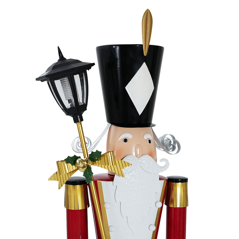 Red Noble House classic nutcracker Christmas decor with timeless design and durable construction, standing upright with detailed features.
