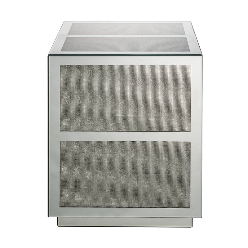Noralie - 18" End Table With Faux Diamonds - Mirrored - R&R Furniture Gallery (Fountain Valley, CA)