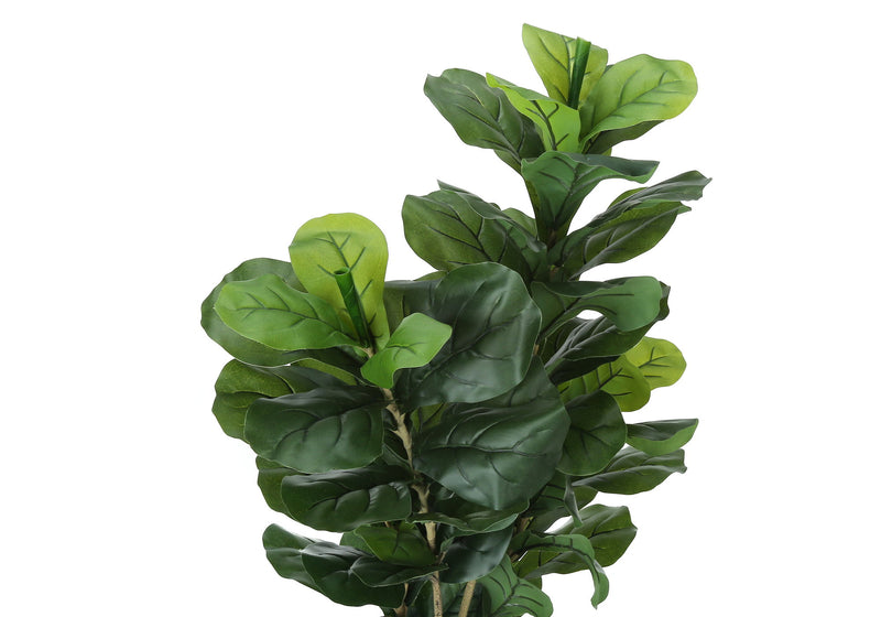 41" Tall, Artificial Plant, Fiddle Tree, Indoor, Faux, Fake, Floor, Greenery, Potted, Real Touch, Decorative - Green / Black - R&R Furniture Gallery (Fountain Valley, CA)