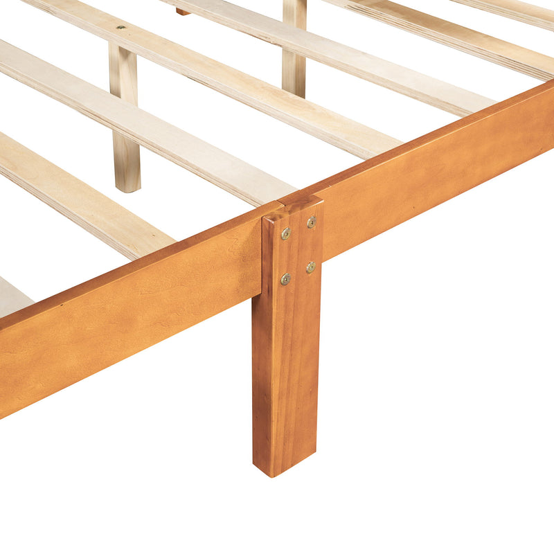 Platform Bed Frame Mattress Foundation Sleigh Bed With Headboard / Footboard / Wood Slat Suppor - R&R Furniture Gallery (Fountain Valley, CA)