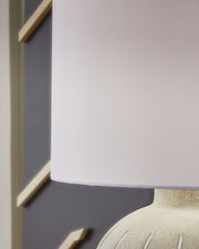 Calbert - Poly Table Lamp - Warm Gray - R&R Furniture Gallery (Fountain Valley, CA)