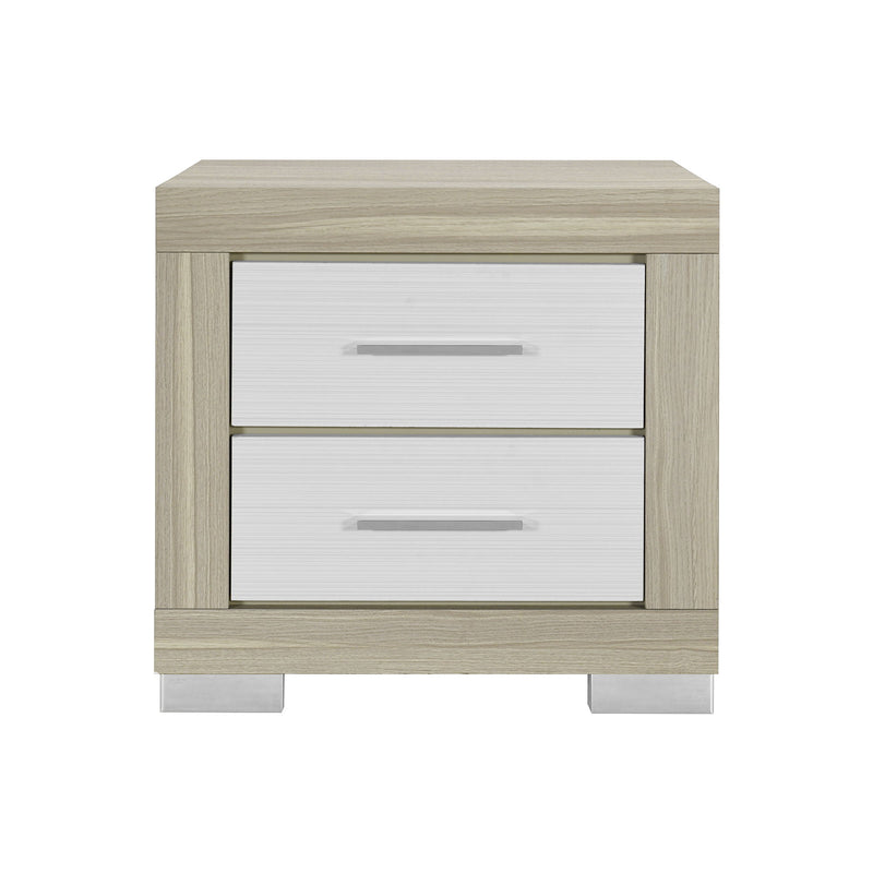 Elsa - 2 Toned Nightstand With Bar Handle And Spacious Drawers - R&R Furniture Gallery (Fountain Valley, CA)