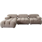 Paloma 4PC Modular 111 Inch Reversible Chaise Sectional in Mink Tan Velvet