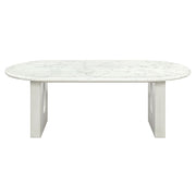 Zayn - Dining Table - White Natrual Marble Top & White - R&R Furniture Gallery (Fountain Valley, CA)